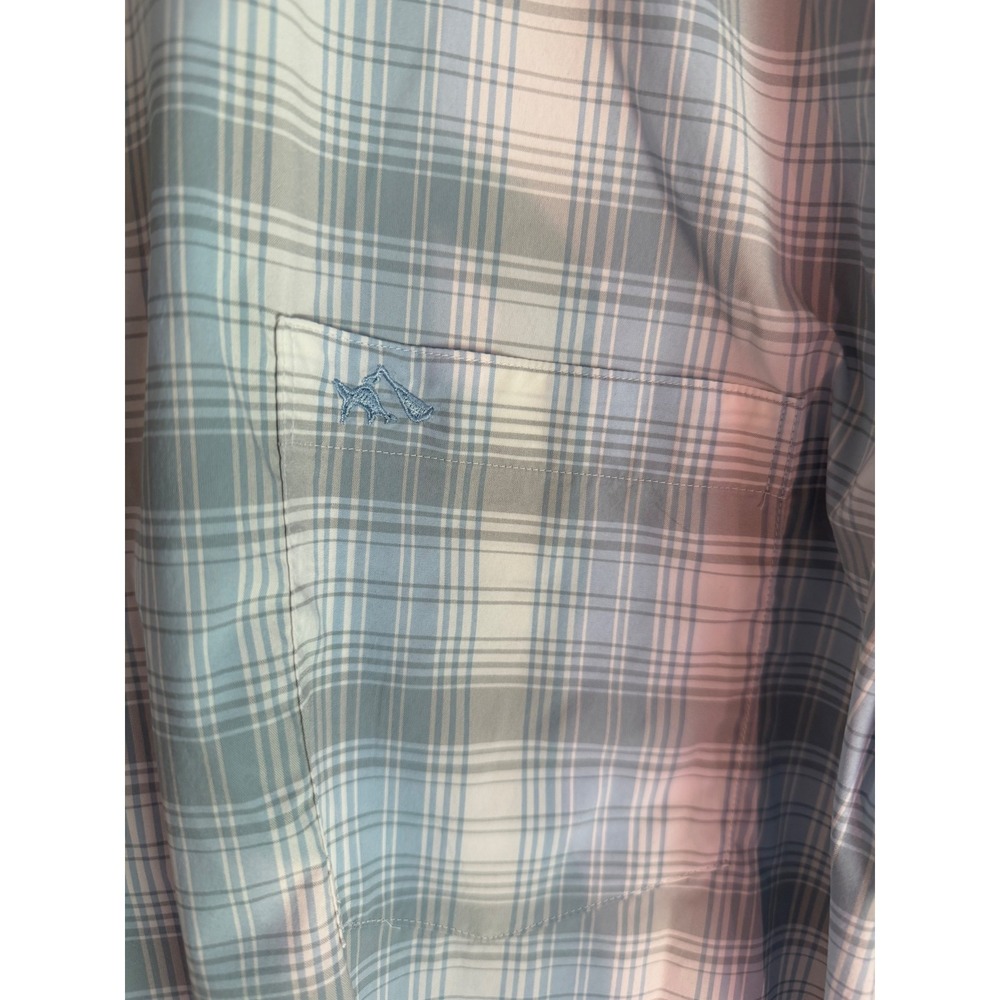 Fish Hippie Co Rowe Performance Plaid Shirt Mens XL Blue White Long Sleeve - Picture 2 of 4